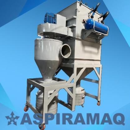 Coletor de Pó com Ciclone, Filtro Cartucho e Limpeza Automática por Jato Pulsante